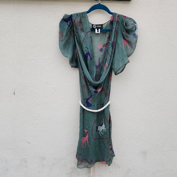 SRETSIS Silk Horse Print Dress - Picture 2 of 7